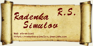 Radenka Simulov vizit kartica